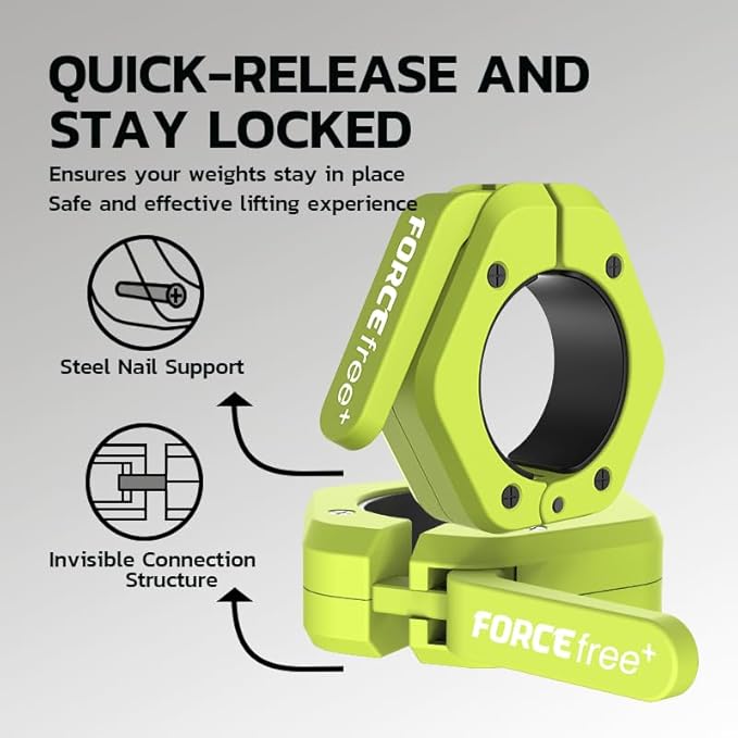 Barbell Clips (Pair), Barbell Clamps, Quick Release Olympic Barbell Clamps with Anti Slip TPR Grip