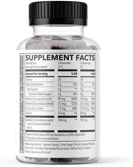 LifeSeasons Clinical Immunity - Elderberry Gummies - Supports a Healthy Immune System - 25