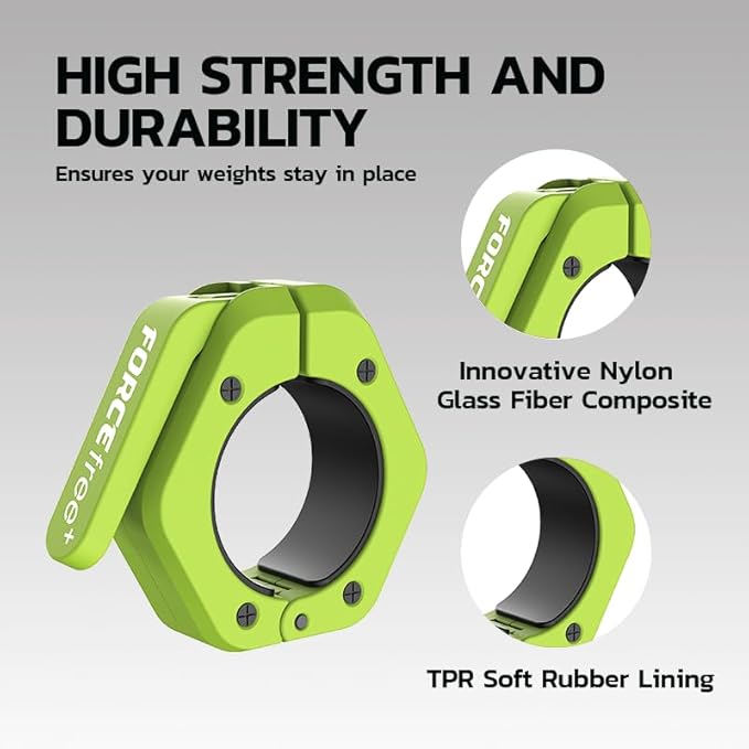 Barbell Clips (Pair), Barbell Clamps, Quick Release Olympic Barbell Clamps with Anti Slip TPR Grip