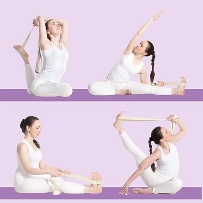 California Yoga Strap | Yoga Belt with Safe Adjustable D-Ring Buckle for Pilates | Stretching Strap