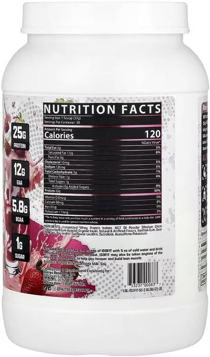 Nutrex Research IsoFit Whey Protein Powder Instantized 100% Whey Protein Isolate (30 Servings (Pack