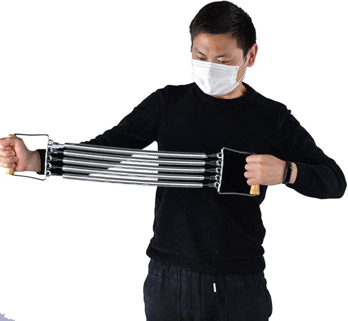 Wooden Handle Removable Spring Chest Expander Developer - Household Exercise Muscle Fitness