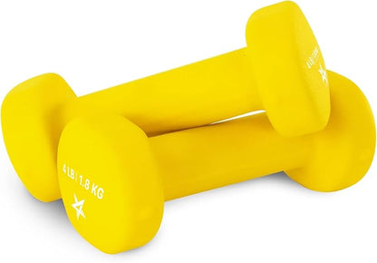 Yes4All Neoprene Coated Dumbbell Hand Weight Sets of 2 - Multiple Weight Options with 15 Colors