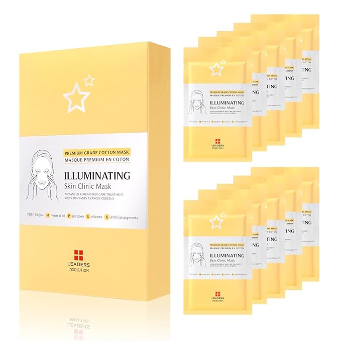 Leaders Insolution Illuminating Skin Clinic Mask | Omega-3 & Purslane Extract for Radiant Glow |