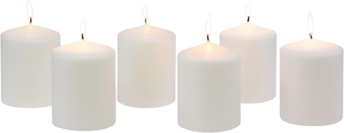 Stonebriar Unscented White Tall Pillar Candles, 35 Hour Burning Candle Pillars, Perfect for Decor