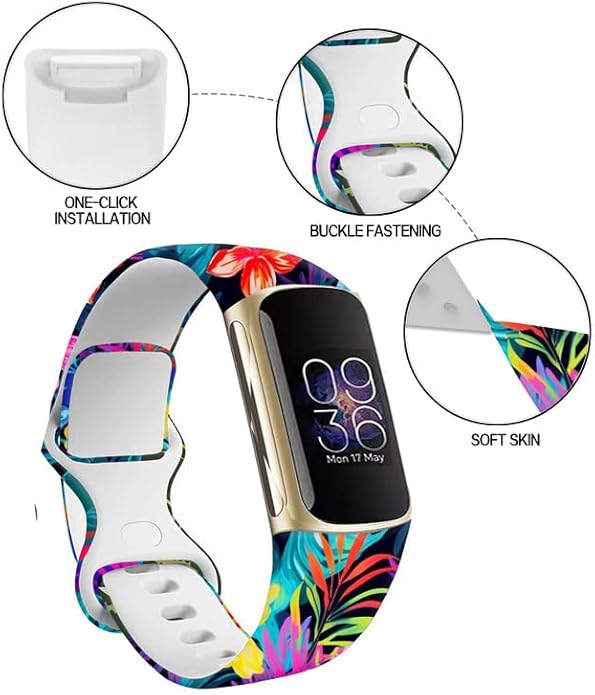 Sport Bands Compatible with Charge 6 /Charge 5 for Women Men,Soft Waterproof Replacement Straps