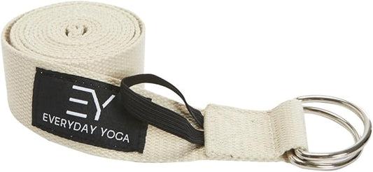 Everyday Yoga Super Strong Strap with Metal D-ring Buckle - Improve Flexibility, Stretching, and