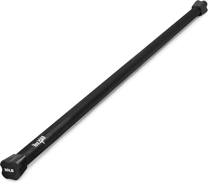 Yes4All Total Body Workout Weighted Bar, Resistance Band Bar, Racks for Strength Training, Exercise