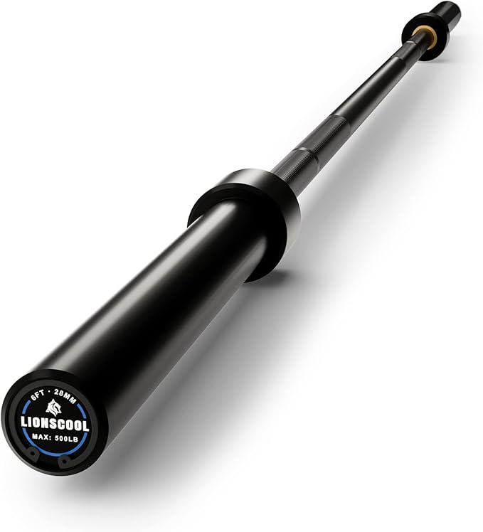 LIONSCOOL Premium 4ft/4.9ft/6ft Barbell for Strength Training and Olympic Weightlifting, 2 Inch Bar