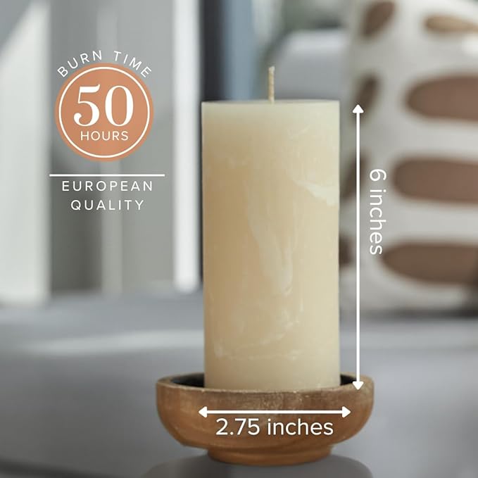 Simply Soson 3x6 in. Ivory Scented Candles Set of 3 - Eucalyptus Sage, Citrus, Rustic Lavander