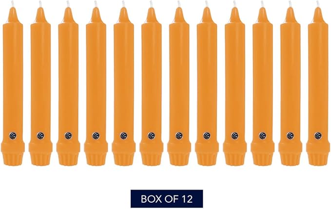 Colonial Candle Unscented Taper Candle, Classic Collection, Caramel, 8 in, Pack of 12 - Up to 6