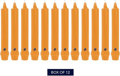 Colonial Candle Unscented Taper Candle, Classic Collection, Caramel, 8 in, Pack of 12 - Up to 6
