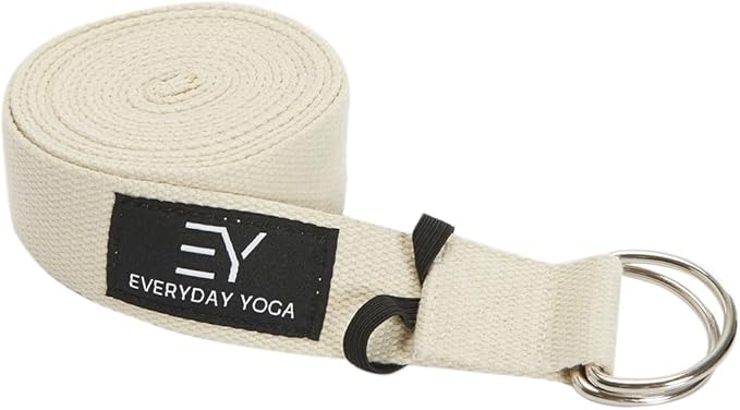 Everyday Yoga Super Strong Strap with Metal D-ring Buckle - Improve Flexibility, Stretching, and