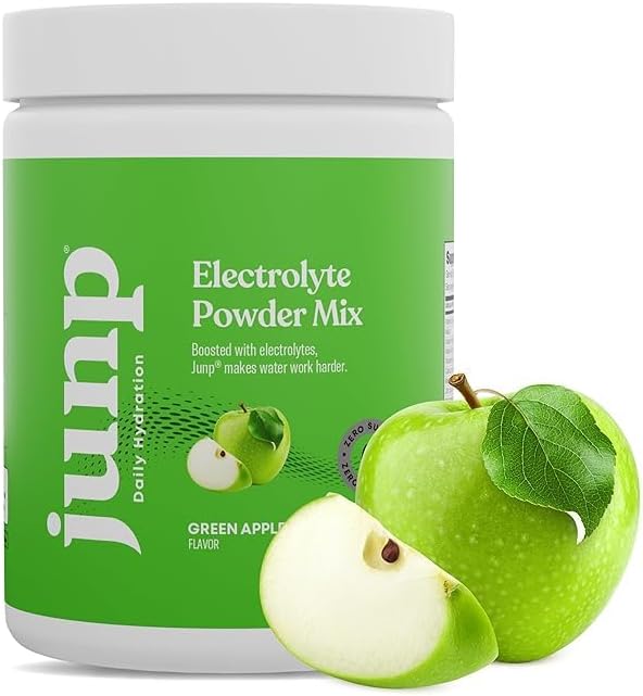 JUNP Electrolytes Powder No Sugar No Carbs – Mouthwatering Green Apple Drink Mix - Potassium & Salt