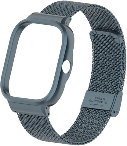 HOPMC Adjustable and Comfortable With Redmi Watch 4 Strap Metal Case 22mm Stainless Steel Mesh
