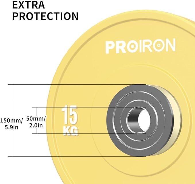 PROIRON Olympic Rubber Bumper Plates,Floor Protective Weight Plates,2" Solid Weight Plates for