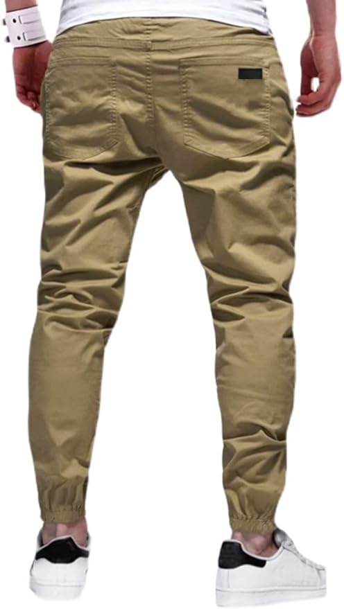 Men Joggers Chino Cargo Pants Hiking Outdoor Recreation Pants Twill Fitness Track Jogging Pants