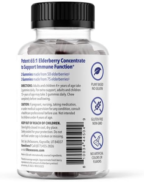 LifeSeasons Clinical Immunity - Elderberry Gummies - Supports a Healthy Immune System - 25