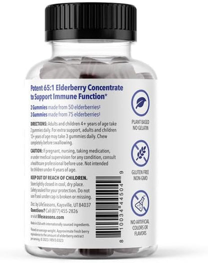 LifeSeasons Clinical Immunity - Elderberry Gummies - Supports a Healthy Immune System - 25