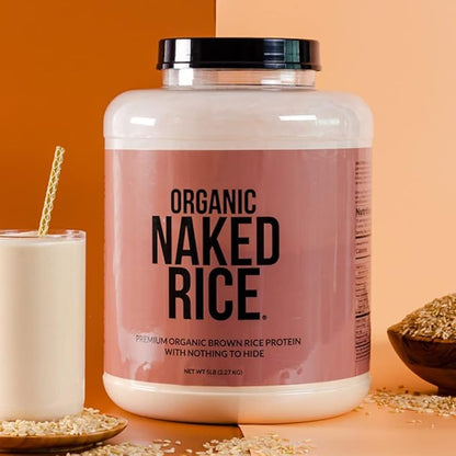 Naked Rice - Organic Brown Rice Protein Powder - Vegan Protein Powder - 5Lb Bulk, GMO Free, Gluten