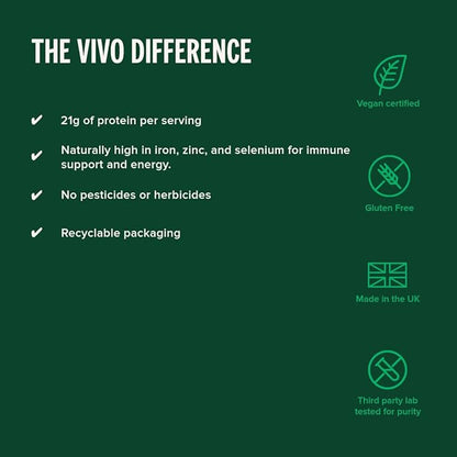 Vivo Vegan Protein Powder - 0.7 oz of Plant-Based Protein per Scoop, 30 Servings (31.7 oz)
