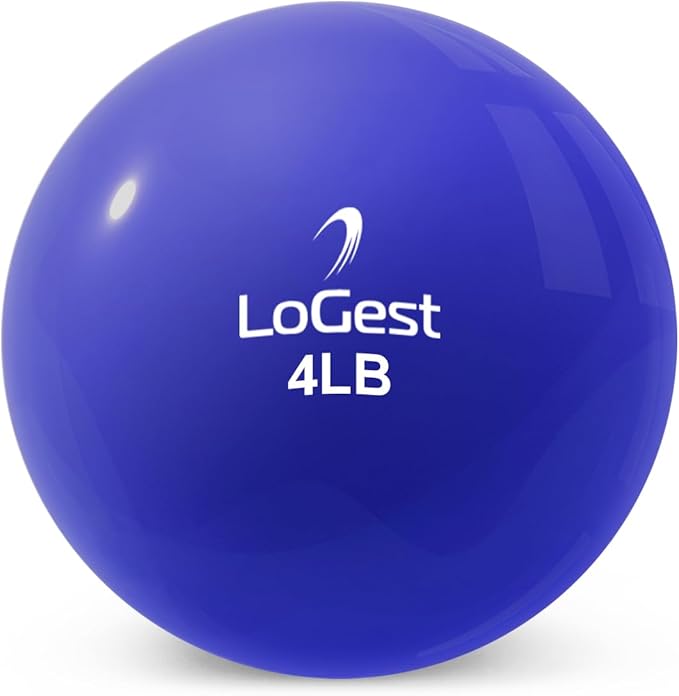 Logest Weighted Toning Exercise Balls Pair - Round Shape Medicine Ball - 1LB 2LB 3LB 4LB 5LB 6LB