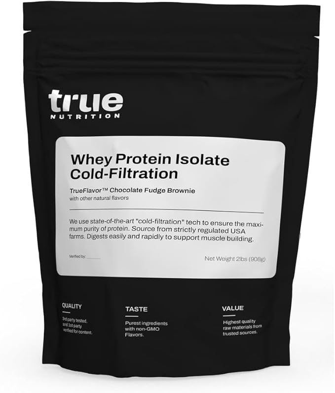True Nutrition Whey Protein Isolate Cold-Filtration - 100% Whey Protein Powder - 27g Protein per