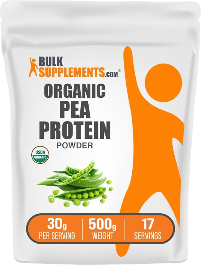 BulkSupplements.com Organic Pea Protein Powder - Plant Based & Vegan Protein Powder - Unflavored &