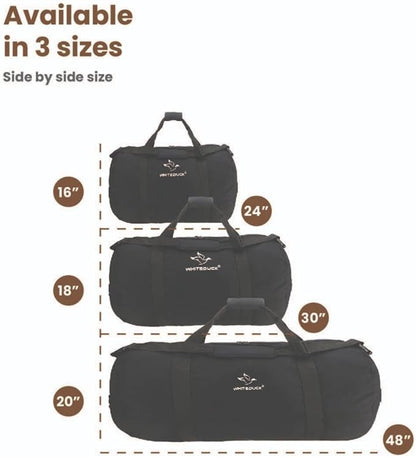 WHITEDUCK Heavy Duty Canvas Duffel Bag for Men and Women - Foldable Military Army Style Duffel Bag