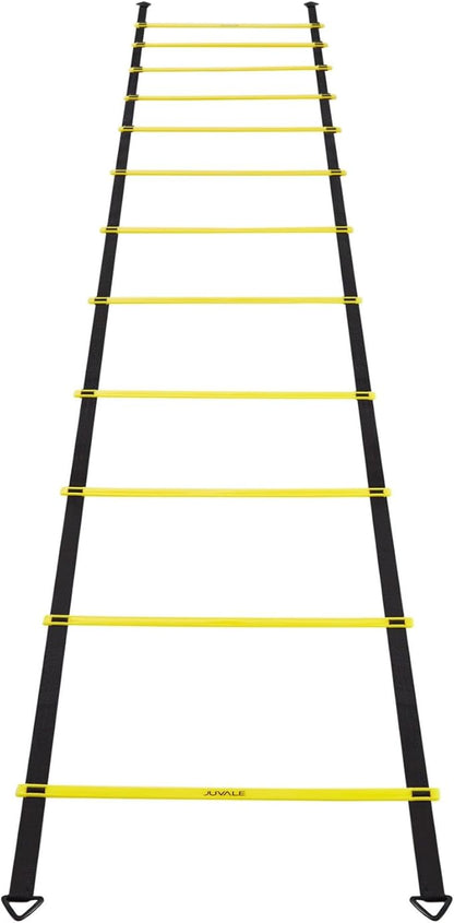 Juvale Agility Ladder Set - 20 ft Adjustable Ladder - 6 Yellow Disc Cones & Resistance Parachute