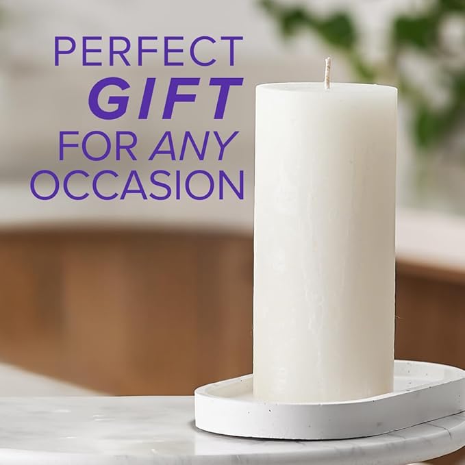 Simply Soson Lavender Scented Candle - 1 Piece 3x6 Ivory Pillar - Aromatherapy Gift for Home and