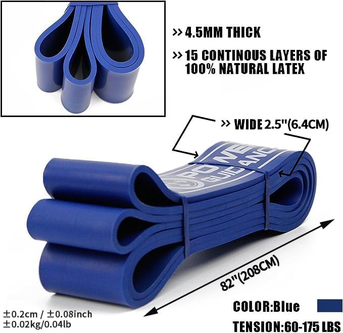 POWER GUIDANCE Pull Up Assist Bands - Stretch Resistance Band - Mobility Band - Powerlifting Bands