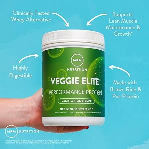 MRM Nutrition Veggie Elite Performance Protein | Chocolate Mocha Flavored| Plant-Based Protein|