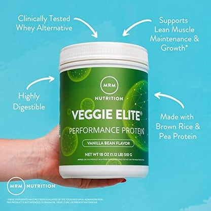MRM Nutrition Veggie Elite Performance Protein | Chocolate Mocha Flavored| Plant-Based Protein|