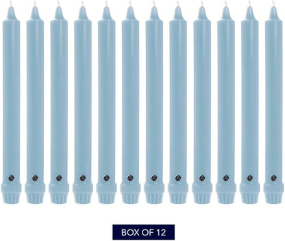 Colonial Candle Unscented Taper Candle, Classic Collection, Coastal Blue, 12 in, Pack of 12 - Up to