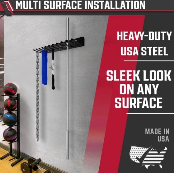 IRON AMERICAN (BEAST + OMEGA) Gym Storage Racks 9 & 11 Hook (2-RACKS) Heavy-Duty Gym Wall Organizer