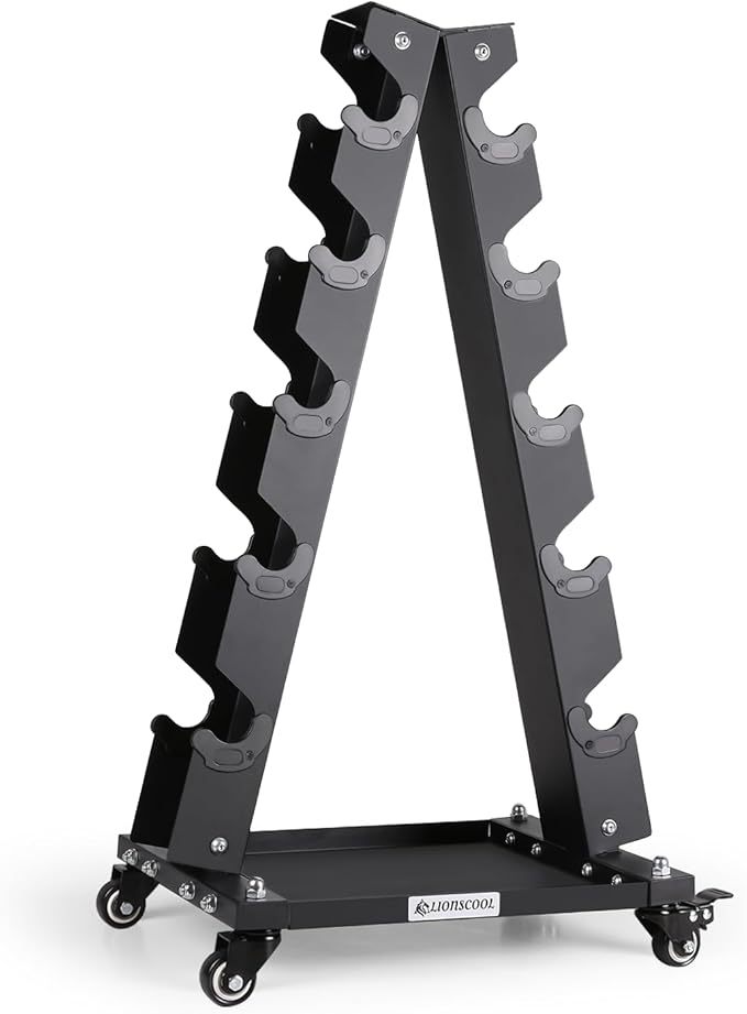 LIONSCOOL Premium Solid Steel Dumbbell Rack Stand Only, A-Frame Portable Weight Storage Organizer