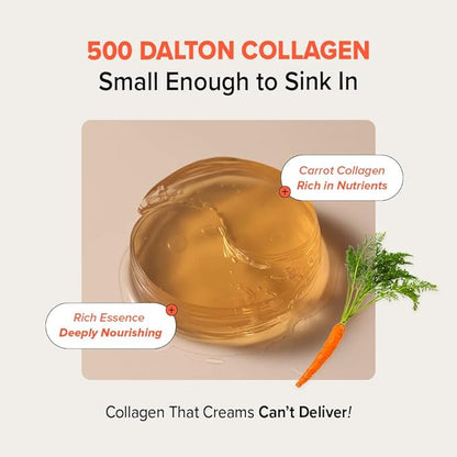 KLAVUU Real Vegan Collagen Eye Patches (60 Patches) - Korean Overnight Under Eye Mask for Puffy