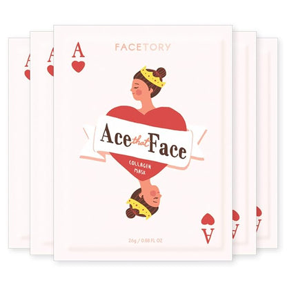FACETORY K Beauty Face Mask Skin Care - ACE THAT FACE FIRMING COLLAGEN Sheet Mask with Collagen &