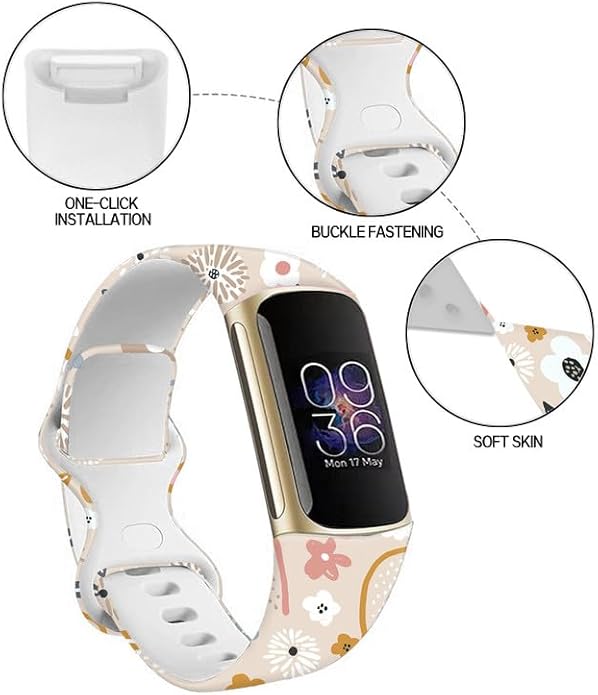 Sport Bands Compatible with Charge 6 /Charge 5 for Women Men,Soft Waterproof Replacement Straps
