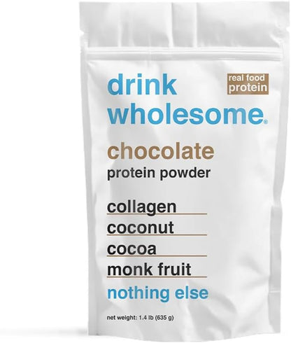 drink wholesome Chocolate Collagen Protein Powder | for Sensitive Stomachs | Gut Friendly |