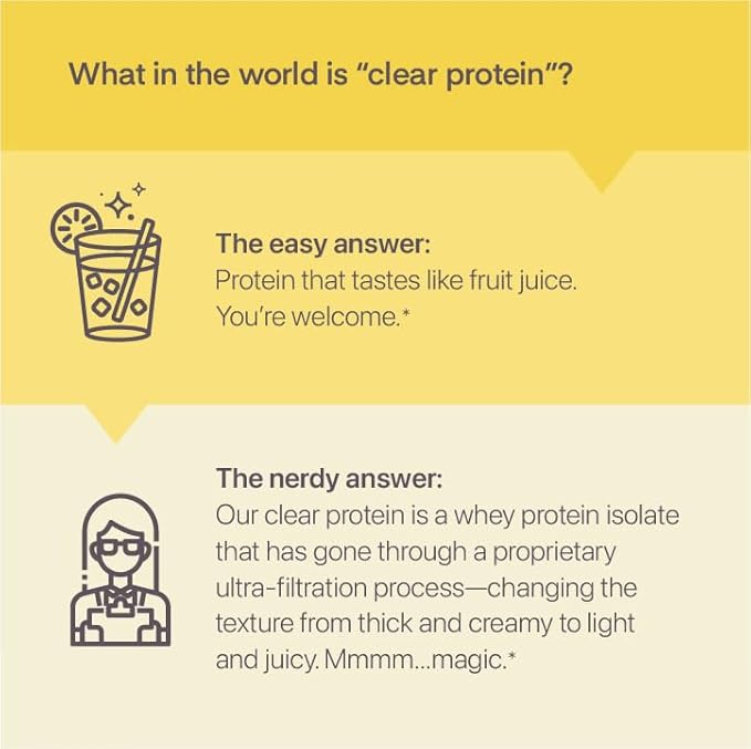 Clear Whey Isolate Protein Powder, Frosty Lemonade, 20g Complete Protein per Serving, No Added