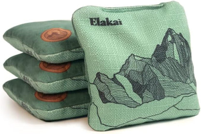 Elakai Cornhole Bags All Weather Dual Sided Slick and Stick Regulation Size and Weight Set of 4