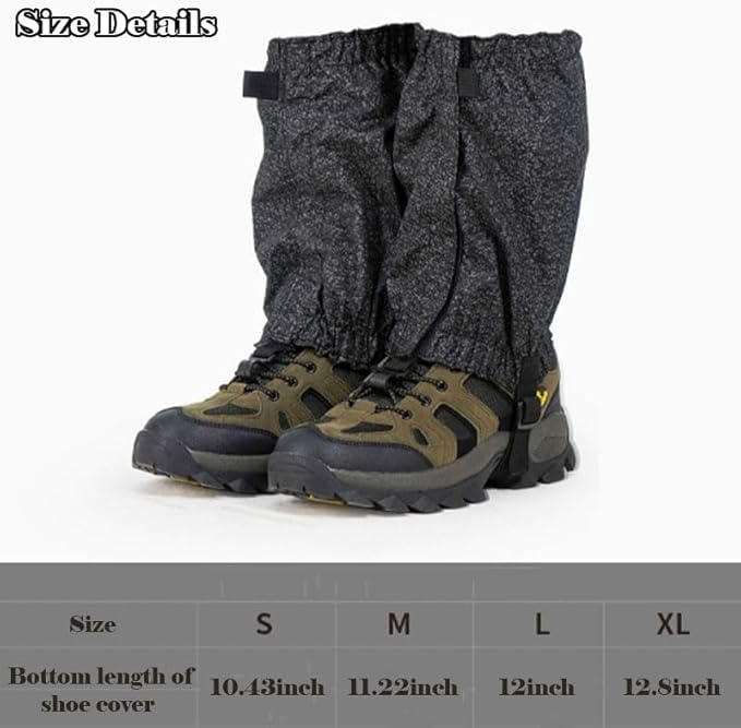 Leg Gaiters, Waterproof,Lightweight and Adjustable, Snow Boot Gaiters, for Men and Women Hiking