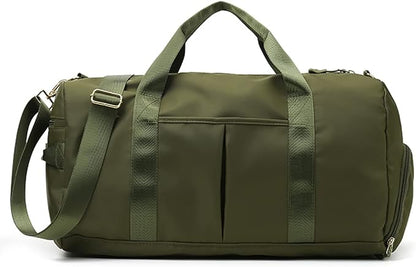 ZUEVI Sports Gym Duffel Bag for Women Waterproof Weekender Travel Bag with Shoes Compartment Dry