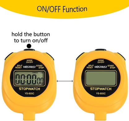 Digital Simple Stopwatch Timer, Single Lap Stopwatch Countdown Timer with On/Off, AAA