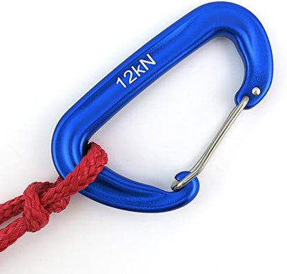 12kN 3.2"x2" Heavy-Duty Carabiner Clips - Durable, Lightweight Aluminum Alloy Carabiners for