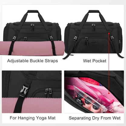 Gym Duffle Bag for Women Men 55L Waterproof Sports Bags Travel Duffel Bags with Shoe