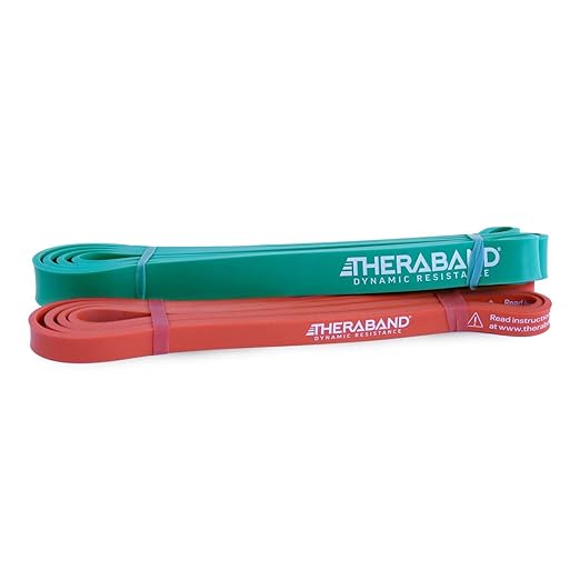 THERABAND High Resistance Bands, Set of 2 Elastic Super Bands for Improving Flexibility, Injury