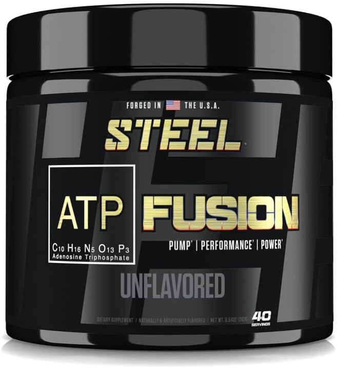 Steel Supplements ATP-Fusion | Optimized Absorption Creatine Monohydrate Workout Supplement | Bloat
